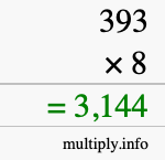 How to calculate 393 times 8 using long multiplication How to calculate 393 times 8 using long multiplication