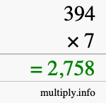 How to calculate 394 times 7 using long multiplication How to calculate 394 times 7 using long multiplication