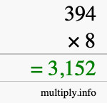 How to calculate 394 times 8 using long multiplication How to calculate 394 times 8 using long multiplication