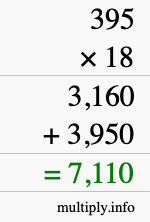 How to calculate 395 times 18 using long multiplication How to calculate 395 times 18 using long multiplication