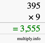 How to calculate 395 times 9 using long multiplication How to calculate 395 times 9 using long multiplication