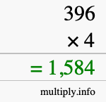How to calculate 396 times 4 using long multiplication How to calculate 396 times 4 using long multiplication