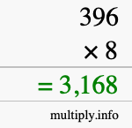 How to calculate 396 times 8 using long multiplication How to calculate 396 times 8 using long multiplication