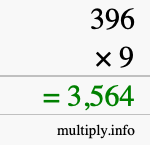 How to calculate 396 times 9 using long multiplication How to calculate 396 times 9 using long multiplication