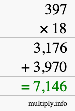 How to calculate 397 times 18 using long multiplication How to calculate 397 times 18 using long multiplication