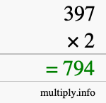 How to calculate 397 times 2 using long multiplication How to calculate 397 times 2 using long multiplication