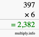 How to calculate 397 times 6 using long multiplication How to calculate 397 times 6 using long multiplication