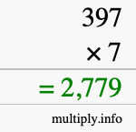 How to calculate 397 times 7 using long multiplication How to calculate 397 times 7 using long multiplication