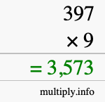 How to calculate 397 times 9 using long multiplication How to calculate 397 times 9 using long multiplication