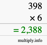 How to calculate 398 times 6 using long multiplication