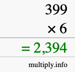 How to calculate 399 times 6 using long multiplication How to calculate 399 times 6 using long multiplication