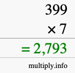 How to calculate 399 times 7 using long multiplication How to calculate 399 times 7 using long multiplication