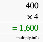 How to calculate 400 times 4 using long multiplication How to calculate 400 times 4 using long multiplication