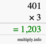 How to calculate 401 times 3 using long multiplication