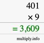 How to calculate 401 times 9 using long multiplication How to calculate 401 times 9 using long multiplication
