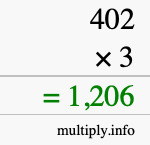 How to calculate 402 times 3 using long multiplication How to calculate 402 times 3 using long multiplication