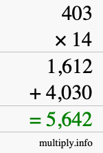 How to calculate 403 times 14 using long multiplication How to calculate 403 times 14 using long multiplication