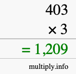How to calculate 403 times 3 using long multiplication How to calculate 403 times 3 using long multiplication