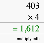 How to calculate 403 times 4 using long multiplication How to calculate 403 times 4 using long multiplication