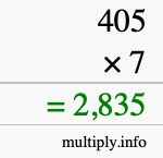 How to calculate 405 times 7 using long multiplication How to calculate 405 times 7 using long multiplication