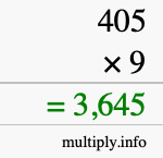 How to calculate 405 times 9 using long multiplication How to calculate 405 times 9 using long multiplication