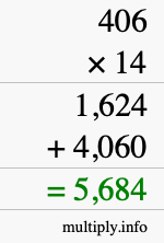 How to calculate 406 times 14 using long multiplication How to calculate 406 times 14 using long multiplication