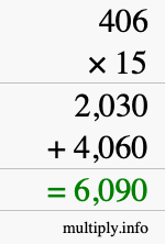 How to calculate 406 times 15 using long multiplication How to calculate 406 times 15 using long multiplication