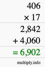 How to calculate 406 times 17 using long multiplication How to calculate 406 times 17 using long multiplication