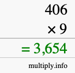 How to calculate 406 times 9 using long multiplication How to calculate 406 times 9 using long multiplication