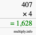 How to calculate 407 times 4 using long multiplication How to calculate 407 times 4 using long multiplication