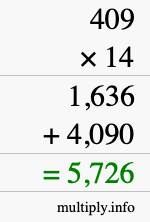 How to calculate 409 times 14 using long multiplication How to calculate 409 times 14 using long multiplication