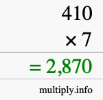 How to calculate 410 times 7 using long multiplication How to calculate 410 times 7 using long multiplication