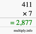 How to calculate 411 times 7 using long multiplication How to calculate 411 times 7 using long multiplication