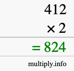 How to calculate 412 times 2 using long multiplication How to calculate 412 times 2 using long multiplication