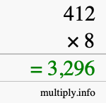 How to calculate 412 times 8 using long multiplication How to calculate 412 times 8 using long multiplication