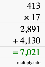 How to calculate 413 times 17 using long multiplication How to calculate 413 times 17 using long multiplication