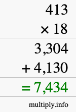 How to calculate 413 times 18 using long multiplication How to calculate 413 times 18 using long multiplication