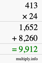 How to calculate 413 times 24 using long multiplication How to calculate 413 times 24 using long multiplication