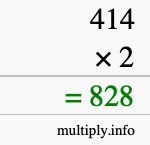 How to calculate 414 times 2 using long multiplication How to calculate 414 times 2 using long multiplication