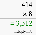 How to calculate 414 times 8 using long multiplication How to calculate 414 times 8 using long multiplication