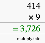 How to calculate 414 times 9 using long multiplication How to calculate 414 times 9 using long multiplication