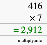 How to calculate 416 times 7 using long multiplication How to calculate 416 times 7 using long multiplication