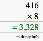 How to calculate 416 times 8 using long multiplication How to calculate 416 times 8 using long multiplication