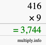 How to calculate 416 times 9 using long multiplication How to calculate 416 times 9 using long multiplication