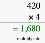 How to calculate 420 times 4 using long multiplication How to calculate 420 times 4 using long multiplication