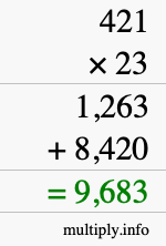 How to calculate 421 times 23 using long multiplication How to calculate 421 times 23 using long multiplication