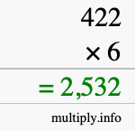 How to calculate 422 times 6 using long multiplication How to calculate 422 times 6 using long multiplication