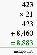 How to calculate 423 times 21 using long multiplication How to calculate 423 times 21 using long multiplication