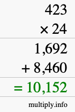 How to calculate 423 times 24 using long multiplication How to calculate 423 times 24 using long multiplication