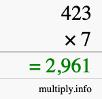 How to calculate 423 times 7 using long multiplication How to calculate 423 times 7 using long multiplication